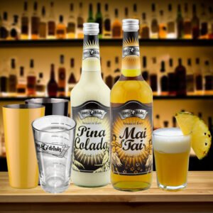 "1 Pina Colada/1 Mai Tai/6Gläser/1 Shaker Gelb oder Schwarz"