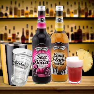 "1 Sex on the Beach/1 Long Island Iced Tea/6 Gläser/1 Shaker gelb oder schwarz"