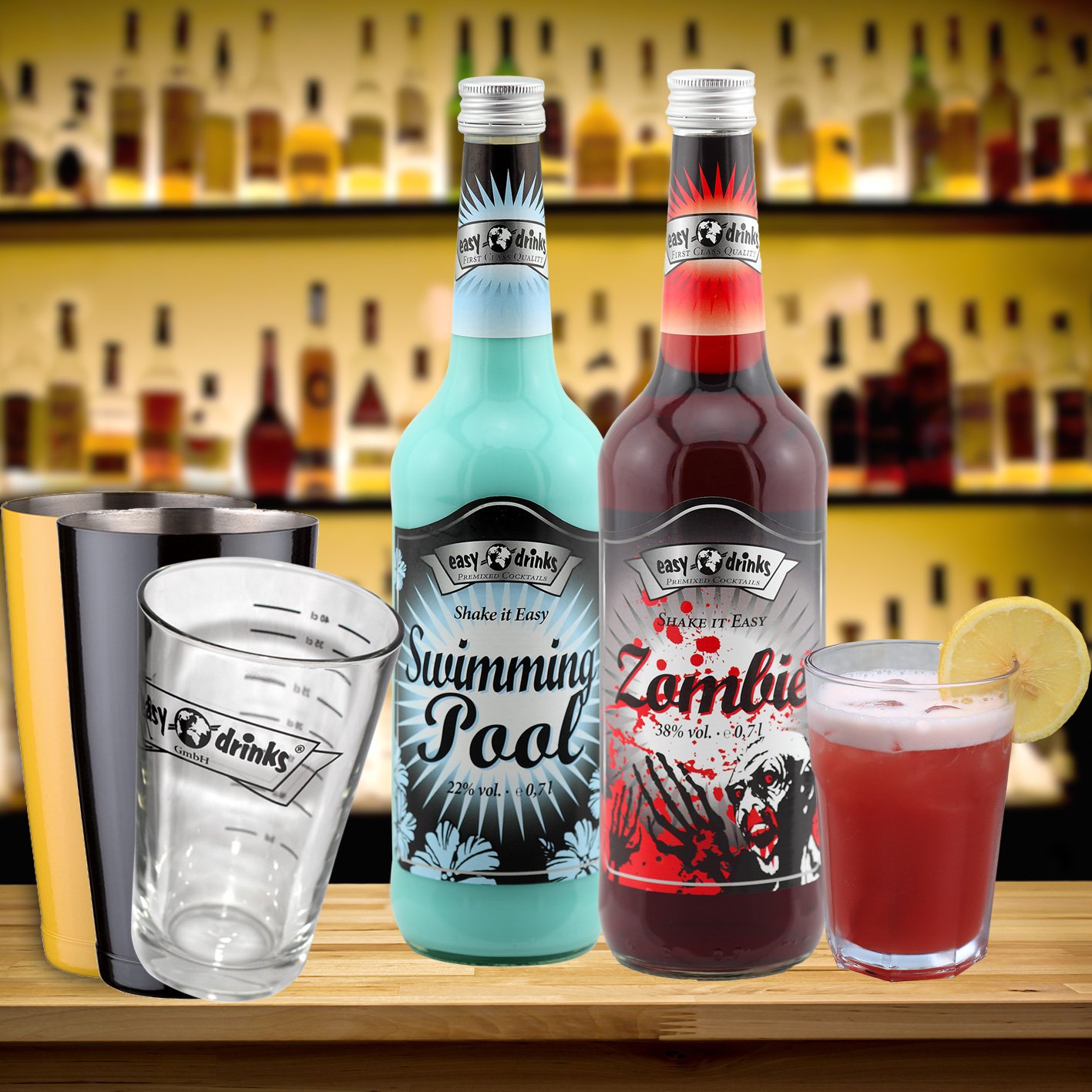 "1 Zombie/1 Swimming Pool/6 Gläser/1 Shaker gelb oder schwarz"