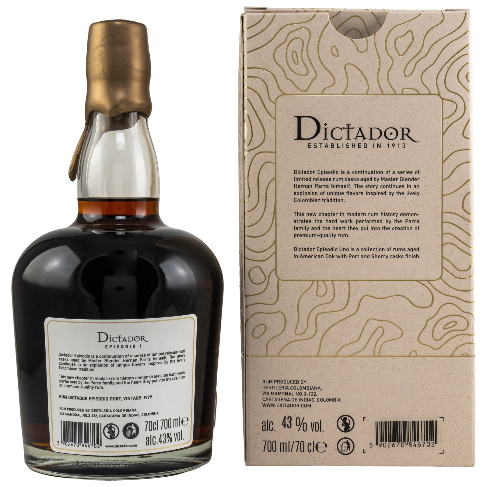 Dictador Episodio I 1999-2021 Port Cask Rum / 43% Vol. 0,7 ltr. - Image 2