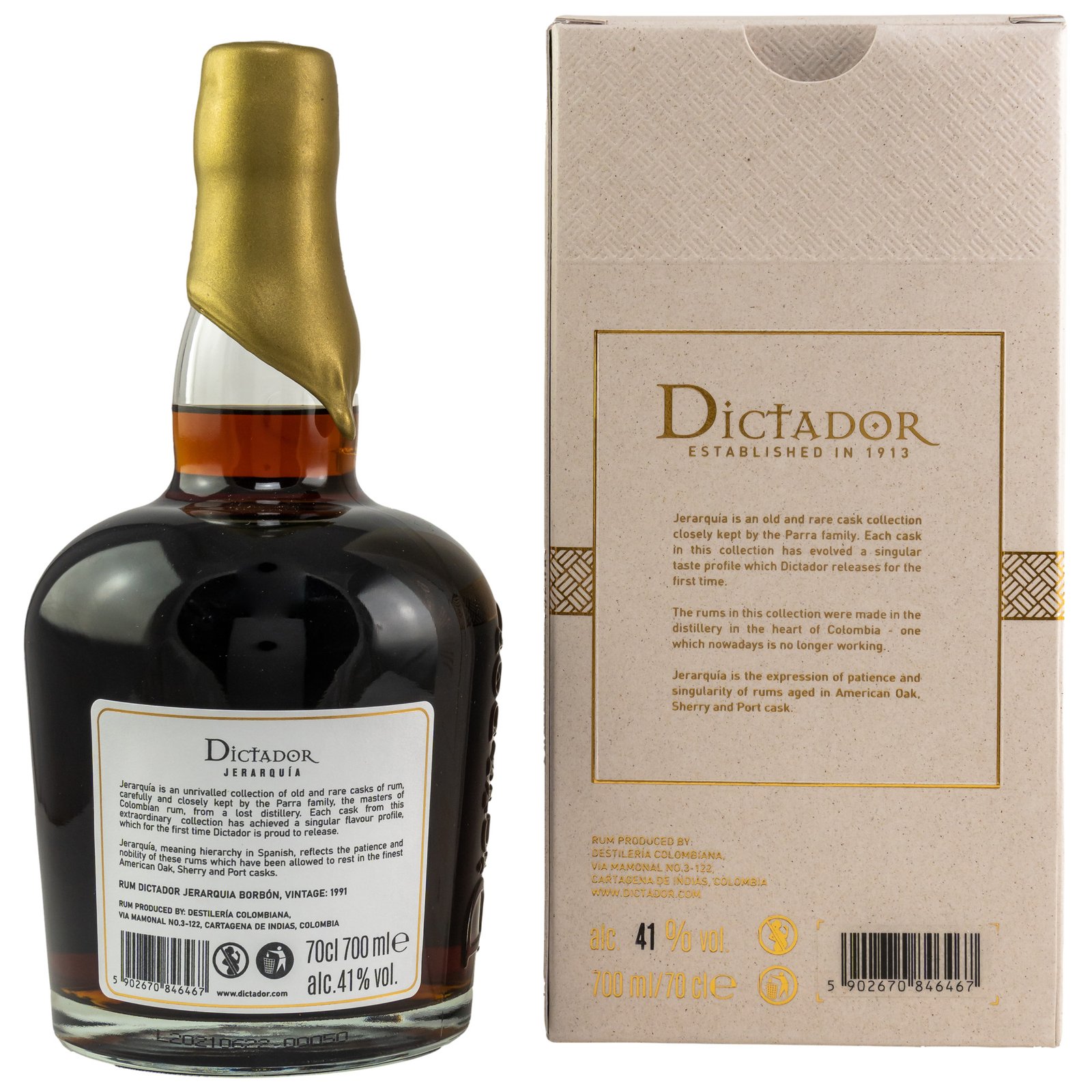 Dictador Jerarquia 1991-2020 Bourbon Cask #1388 Rum 29 Jahre, 41% Vol. 0,7 ltr - Image 2
