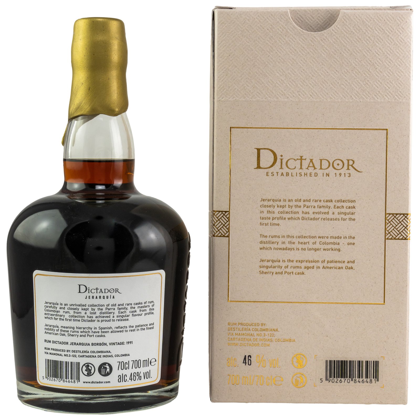 Dictador Jerarquia 1991-2020 Bourbon Cask #1399 Rum 29 Jahre, 46% Vol. 0,7 ltr - Image 2