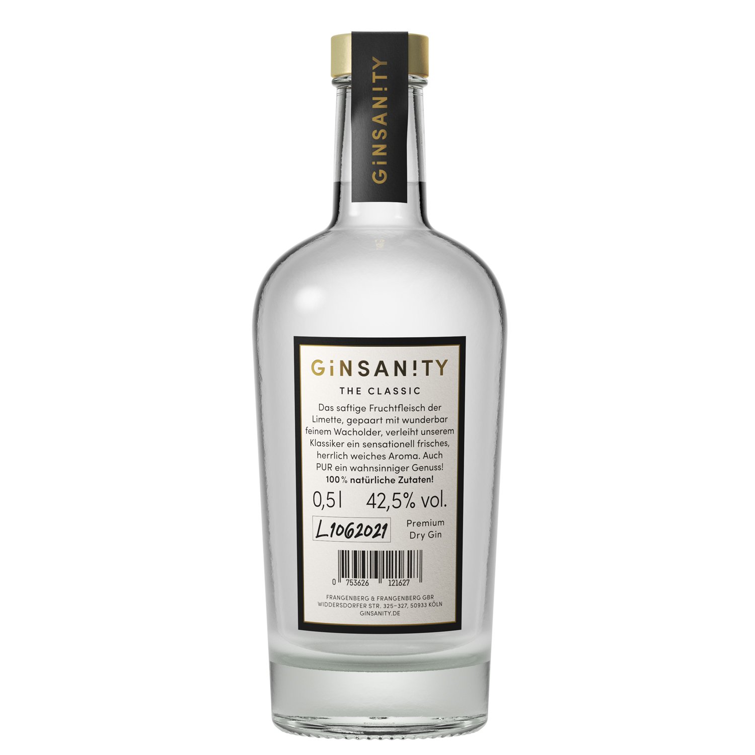 Ginsanity Classic Premium Dry Gin / 42,5% Vol. 0,5 ltr. - Image 2