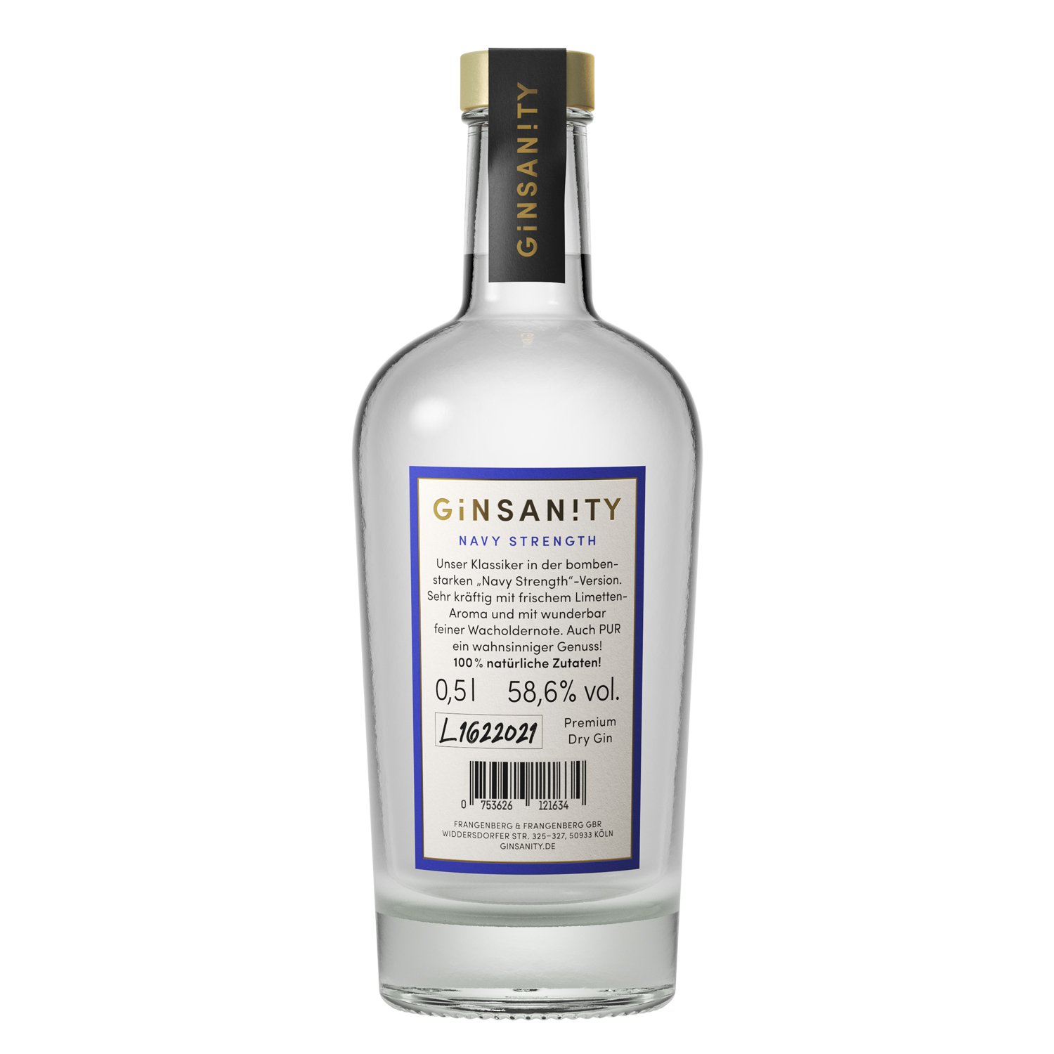 Ginsanity Navy Strength Premium Dry Gin / 58,6% Vol. 0,5 ltr. - Image 2