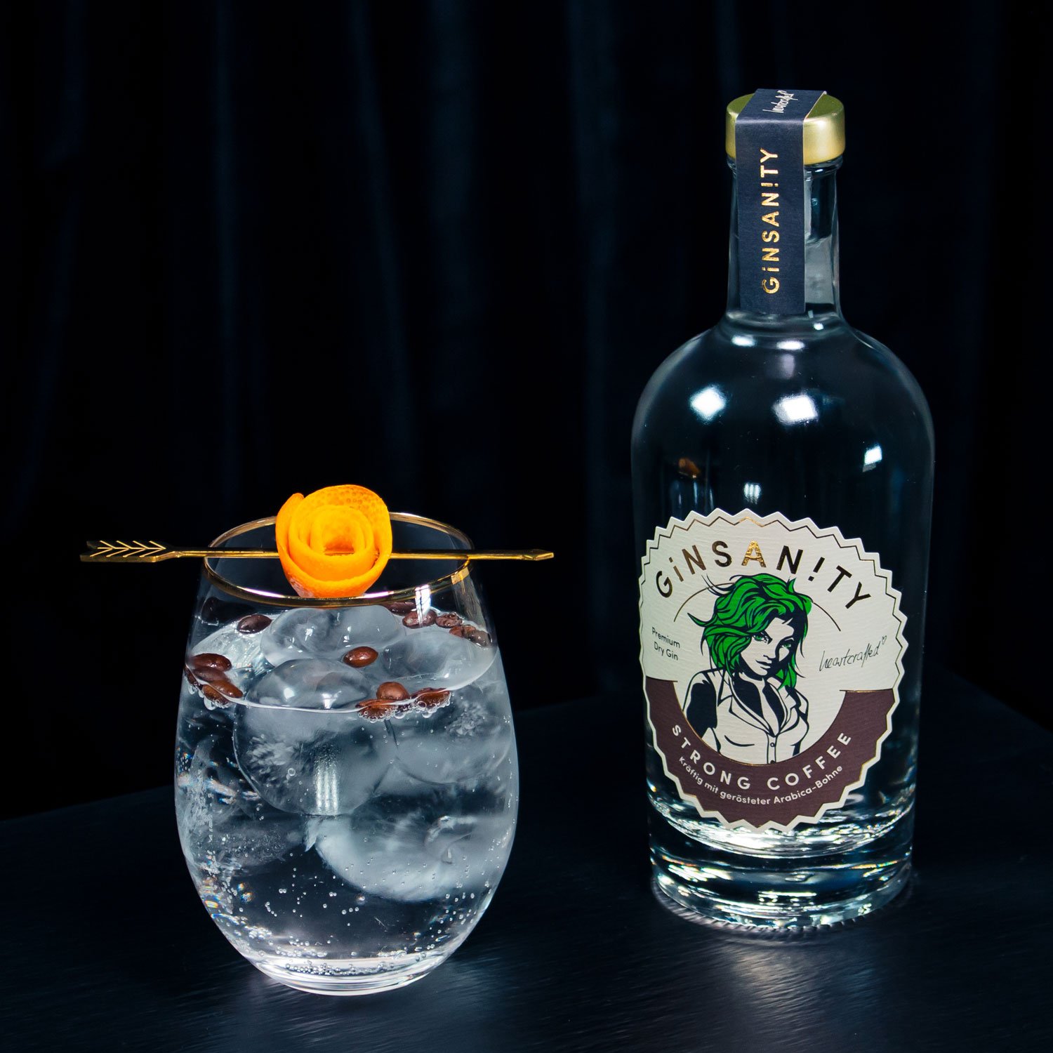 Ginsanity Strong Coffee Premium Dry Gin / 42,5% Vol. 0,5 ltr. - Image 3