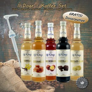 Il Doge Sirup Set KAFFEE EDITION : 5 Sorten 0,7 ltr. + 1 Pumpe gratis