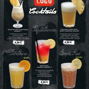 individuelle Cocktail Karte zum einschieben (nur GASTRO)