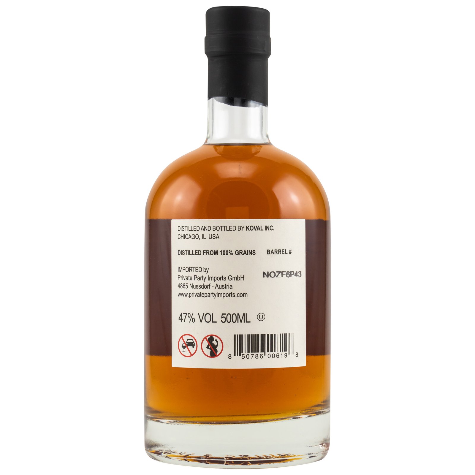Koval Single Barrel Bourbon Whiskey / 47% Vol. 0,5 ltr. - Image 2