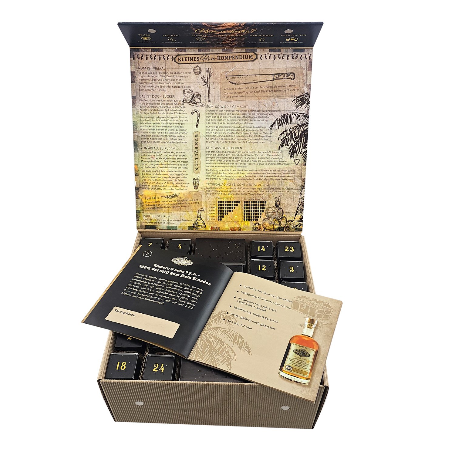 Rum Adventskalender 2024 / 43,5% Vol. / 24 x 20 ml. / incl. Tasting Glas - Image 2
