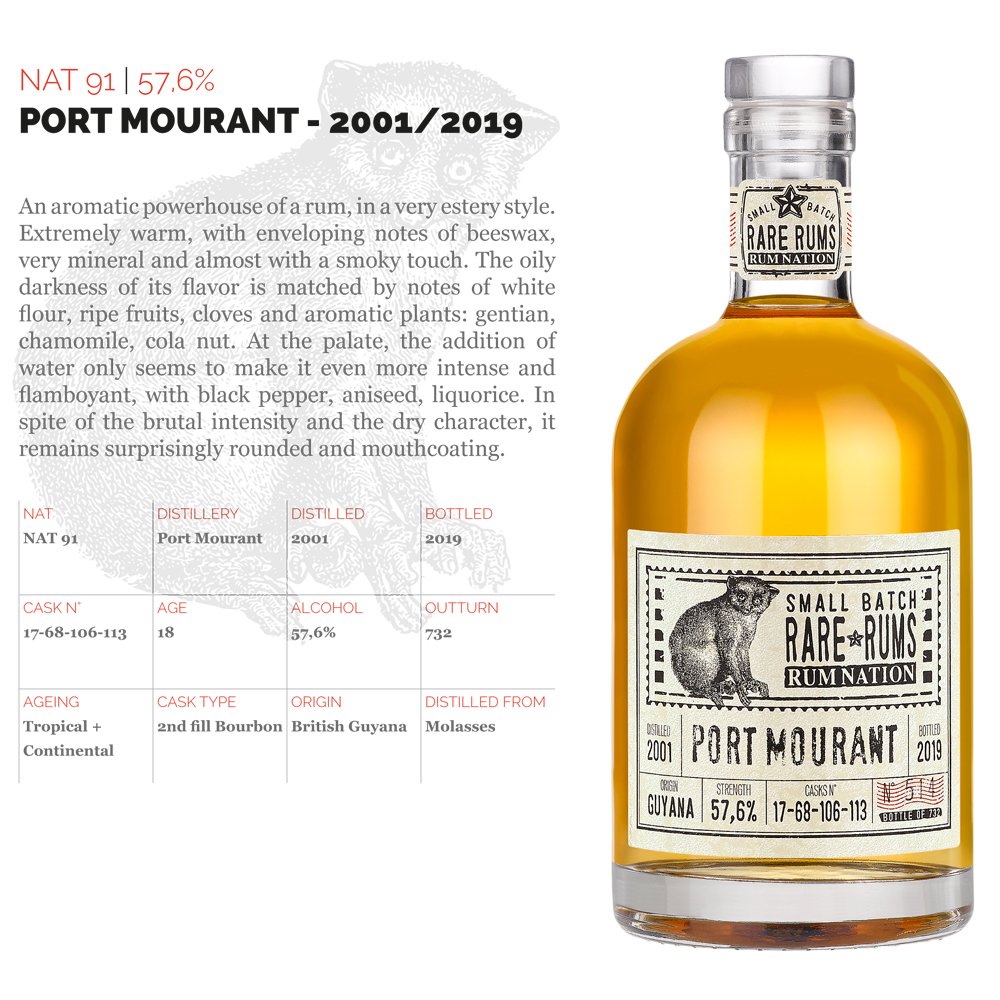 Rum Nation Rare Rum Port Mourant 18 Jahre (2001-2019) 57,6% 0,7 ltr. - Image 3