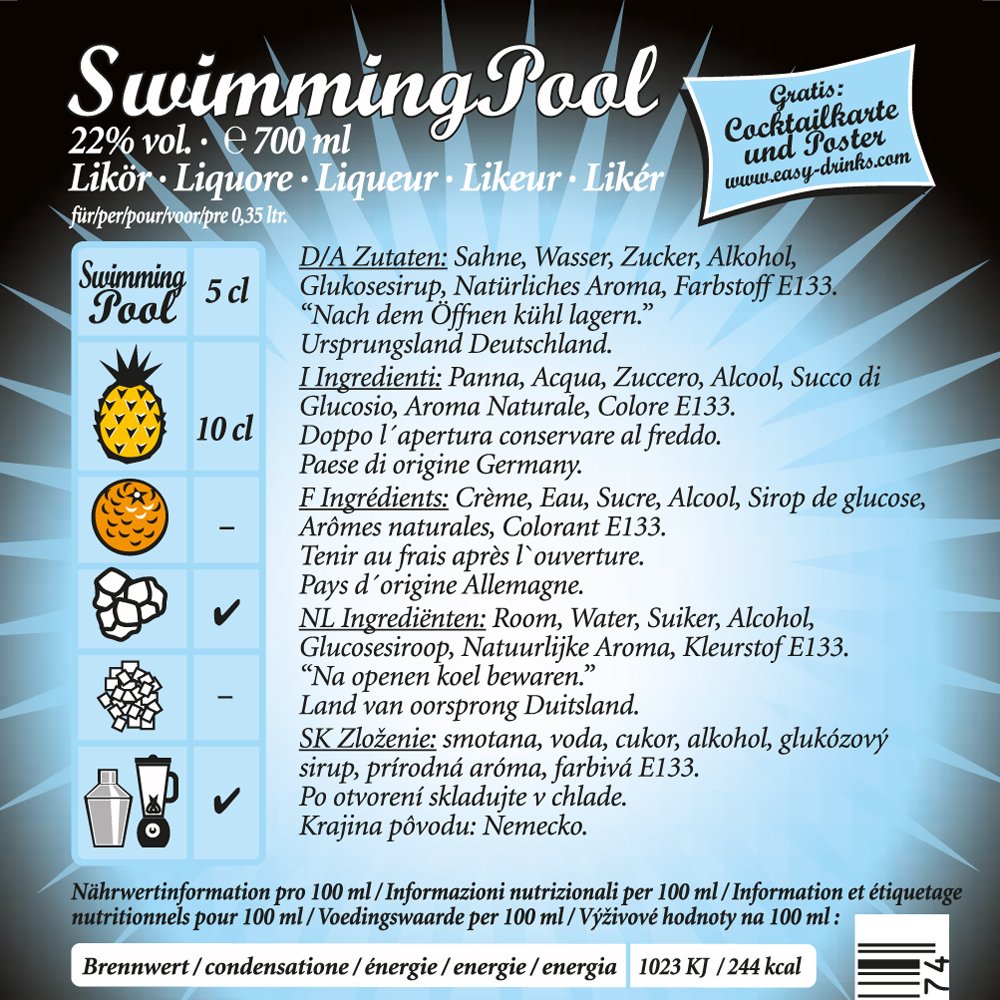 Swimming Pool /Fertigcocktail / 22% Vol. 0,7 ltr. - Image 5