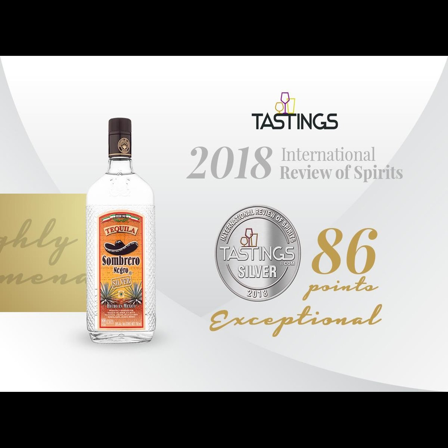 Tequila Sombrero Negro Silver, 38% Vol. 1,0 ltr. - Image 2