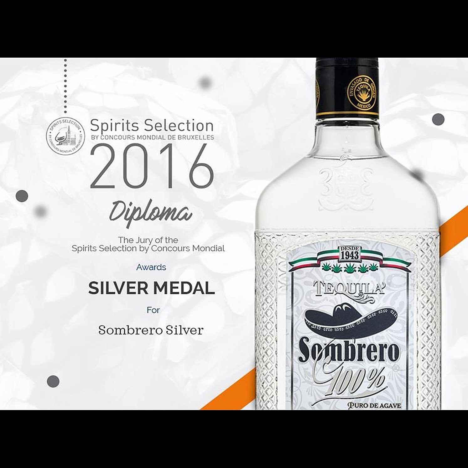 Tequila Sombrero Silver 100% Agave, 38% Vol. 0,7 ltr. - Image 2