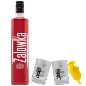 ZALOWKA Red, 21% Vol. 0,7 ltr. & 2 Gläser & 1 Ausgiesser
